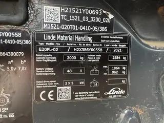 Linde E20PL-02 2021y/ 4.1m/ 2750mh — Foto 6