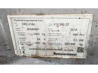 Jungheinrich ERC 216z / 2018y/ initiallift/ 7761h — Foto 10